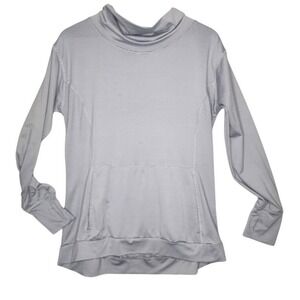 Danskin Women's Comfy Pullover Sweatshirt Med‎ Gray Stripe